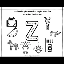 Color The Begining Sound Picture Preschool Worksheet
