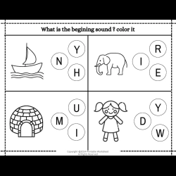 Color The Begining Sound Picture Printable Free Worksheet