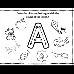 Color The Begining Sound Picture Worksheet