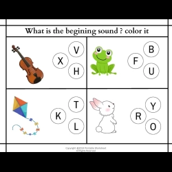 Color The Begining Sound Printable Worksheet