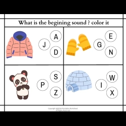 Color The Begining Sound To Print Worksheet