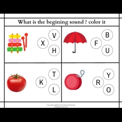 Color The Begining Sound Worksheet