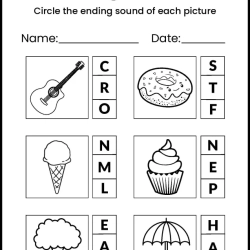 Circle The Ending Letter Download Worksheet