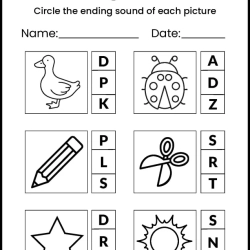 Circle The Ending Letter For Free Worksheet