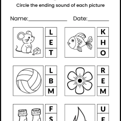 Circle The Ending Letter Pdf Free Worksheet