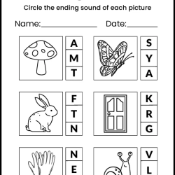 Circle The Ending Letter To Print Worksheet