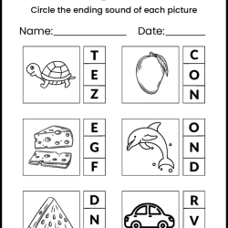 Circle The Ending Letter Worksheet