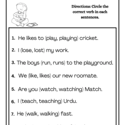 Circle Verbs Worksheet Downloads