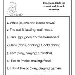 Circle Verbs Worksheet For Free