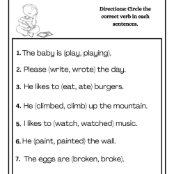 Circle Verbs Worksheet Free Downloads