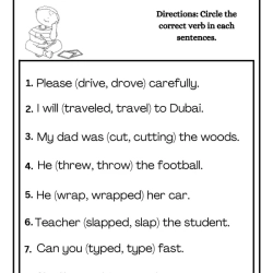 Circle Verbs Worksheet Pdf File