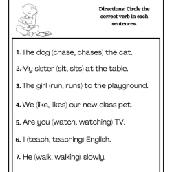 Circle Verbs Worksheet Printables