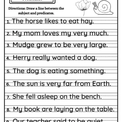 Underline Subjects Worksheet For Free