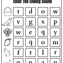 Color The Ending Letter Free Download Worksheet