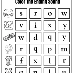 Color The Ending Letter Pdf Free Worksheet