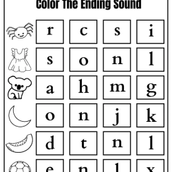 Color The Ending Letter Printable Worksheet