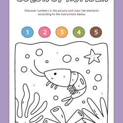 Color By Number For 1st Grade Worksheet