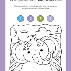 Color By Number For 3rd Grade Worksheet