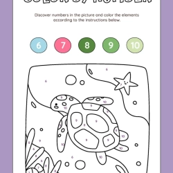 Color By Number For Grade 3 Worksheet