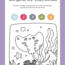 Color By Number For Grade 6 Worksheet