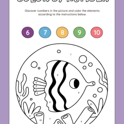 Color By Number For Kids Worksheet