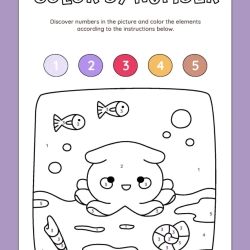 Color By Number For Toddlers Worksheet