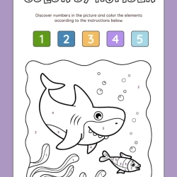 Color By Number Grade 1 Worksheet