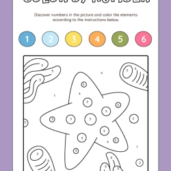 Color By Number Kids Worksheet