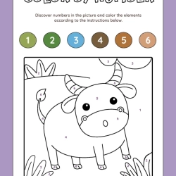 Color By Number Kindergarten Worksheet