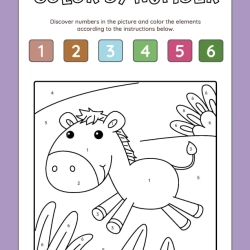 Color By Number Toddlers Worksheet