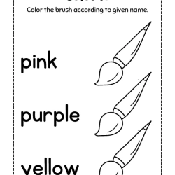Color Word Coloring Book Printable Worksheet