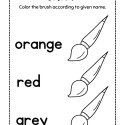 Color Word Coloring Book Worksheet