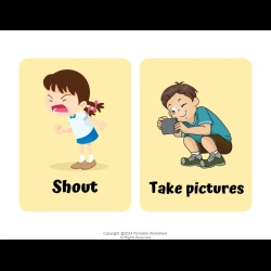 Actions Verbs Flashcards For 2nd Grade Worksheet
