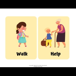Actions Verbs Flashcards For Grade 2 Worksheet