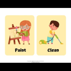 Actions Verbs Flashcards Free Download Worksheet