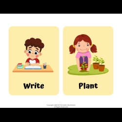 Actions Verbs Flashcards Printable Worksheet