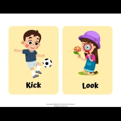 Actions Verbs Flashcards To Print Worksheet
