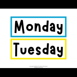 Days Of The Week Flashcards Free Download Worksheet