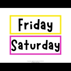 Days Of The Week Flashcards To Print Worksheet