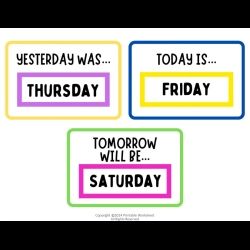 Days Of The Week Flashcards Worksheet