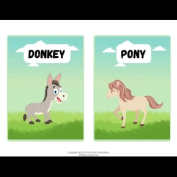 Farm Animals Flashcards For Free Worksheet