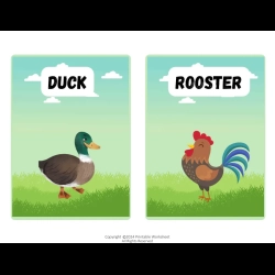 Farm Animals Flashcards For Kids Worksheet