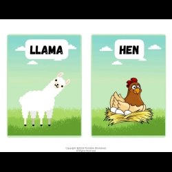 Farm Animals Flashcards For Kindergarten Worksheet