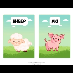 Farm Animals Flashcards Printable Worksheet