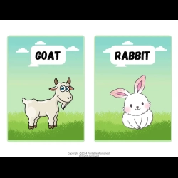 Farm Animals Flashcards To Print Worksheet