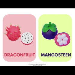 Fruit Flashcards For 1st Grade Worksheet
