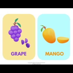 Fruit Flashcards For Grade 1 Worksheet