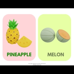 Fruit Flashcards For Kids Worksheet