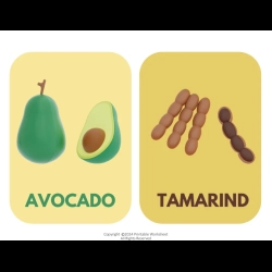 Fruit Flashcards For Kindergarten Worksheet