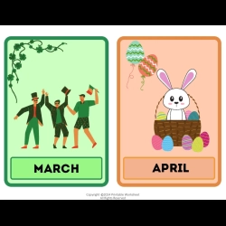 Months Of The Year Flashcards Printable Worksheet